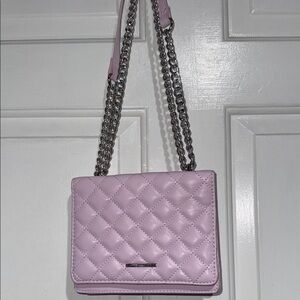 Quilted Lavender Chain Shoulder Bag